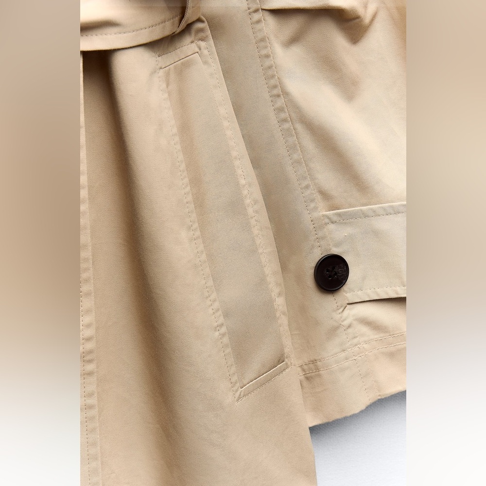 New ZARA Gabardine Trench Coat - Picture 8 of 9